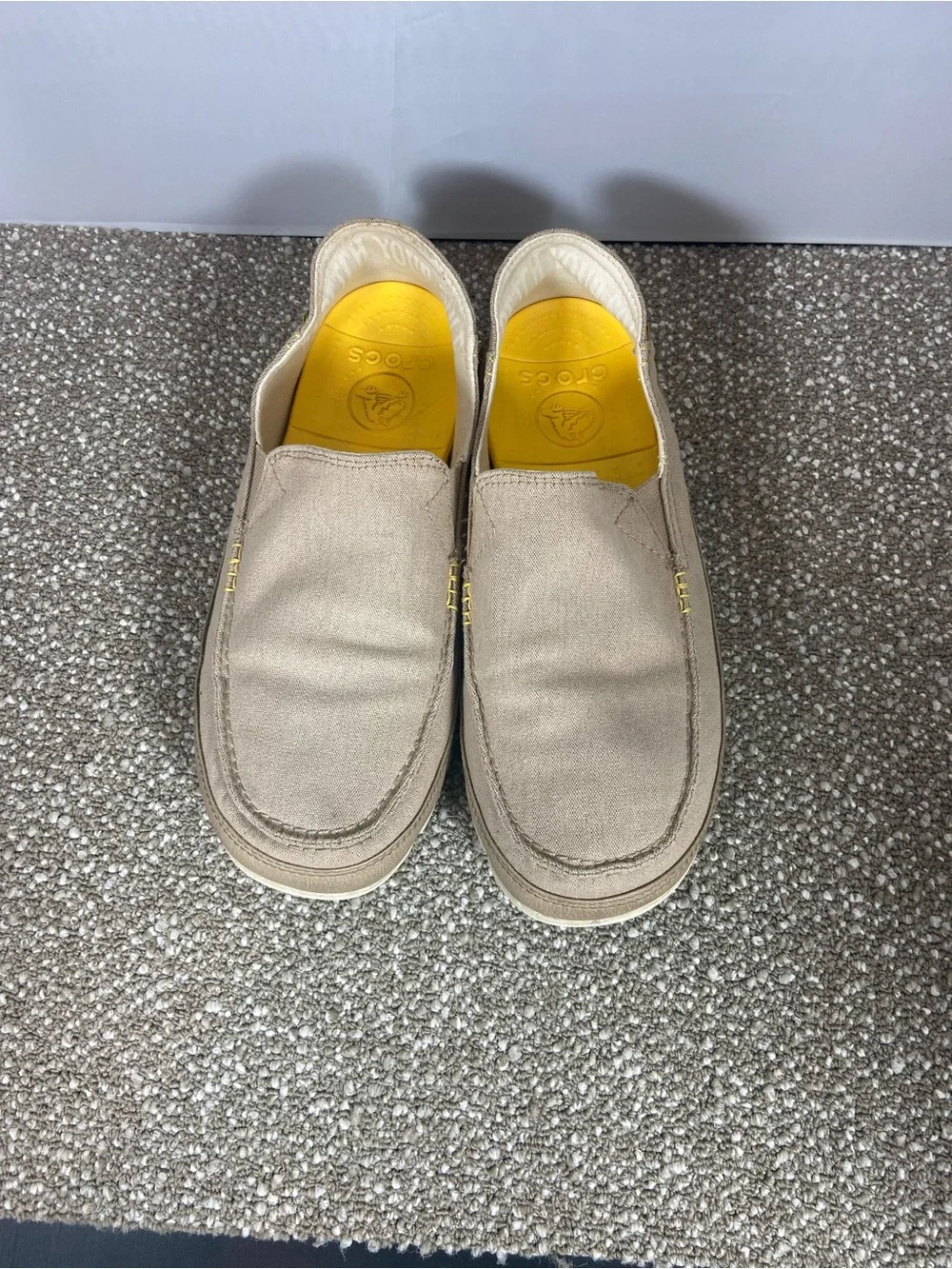 Sanuk & Airstream Women Slip-On Canvas Flat Loafers in Beige Pre- Owned Shoe.